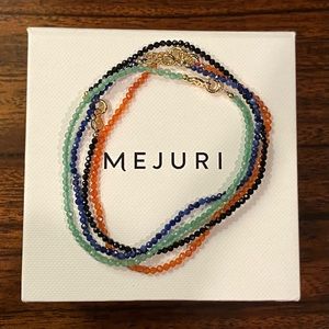 Meijuri NEW Four 6-inch Bracelets in Aventurine, Sodalite, Red Agate, and Onyx